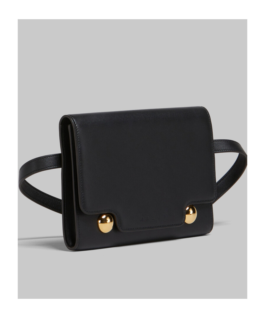 Marni Trunkaroo Leather Belt Bag In Black