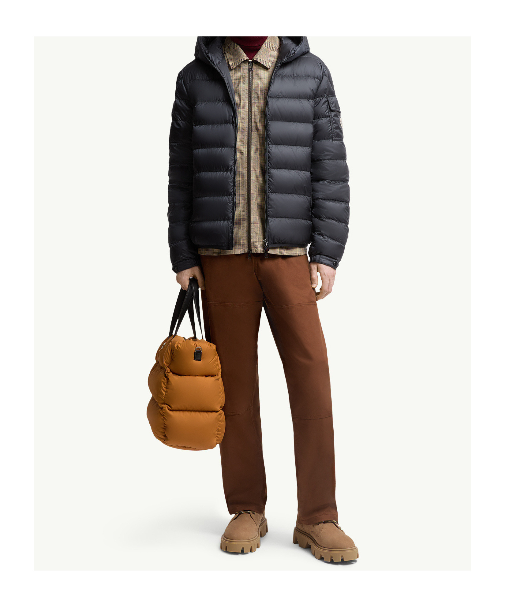 Moncler Hooded Down Jacket Featuring Elastic Cuffs In Black