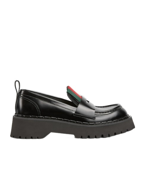 Gucci Women's Loafer With Web In Black