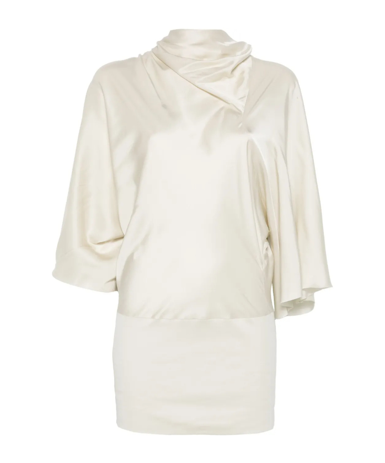 Rick Owens Charmeuse Viscose Cylinder Neck Top Jackets White In Neutral