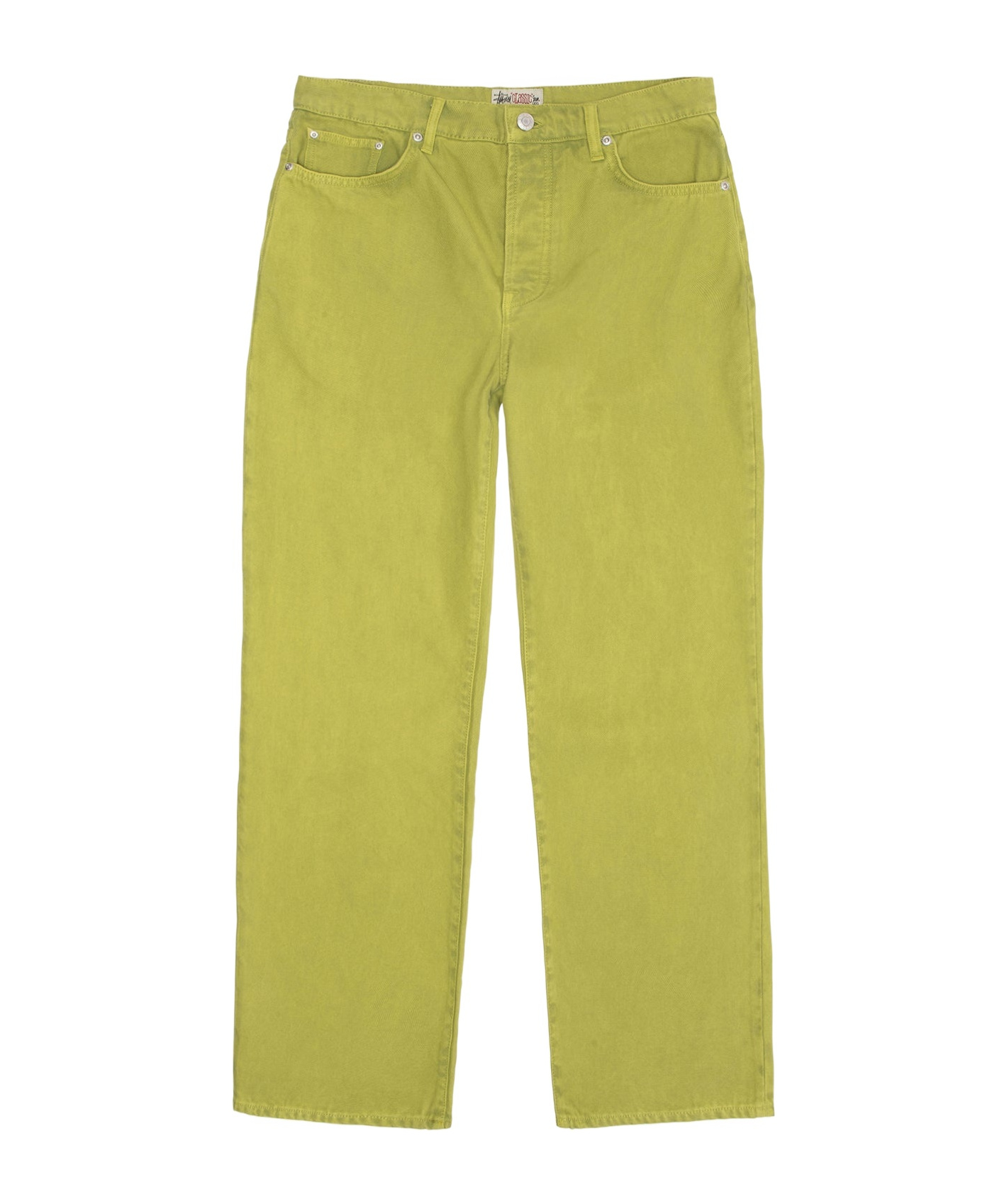 Stussy Straight Leg Canvas Trousers With Rivets In Green