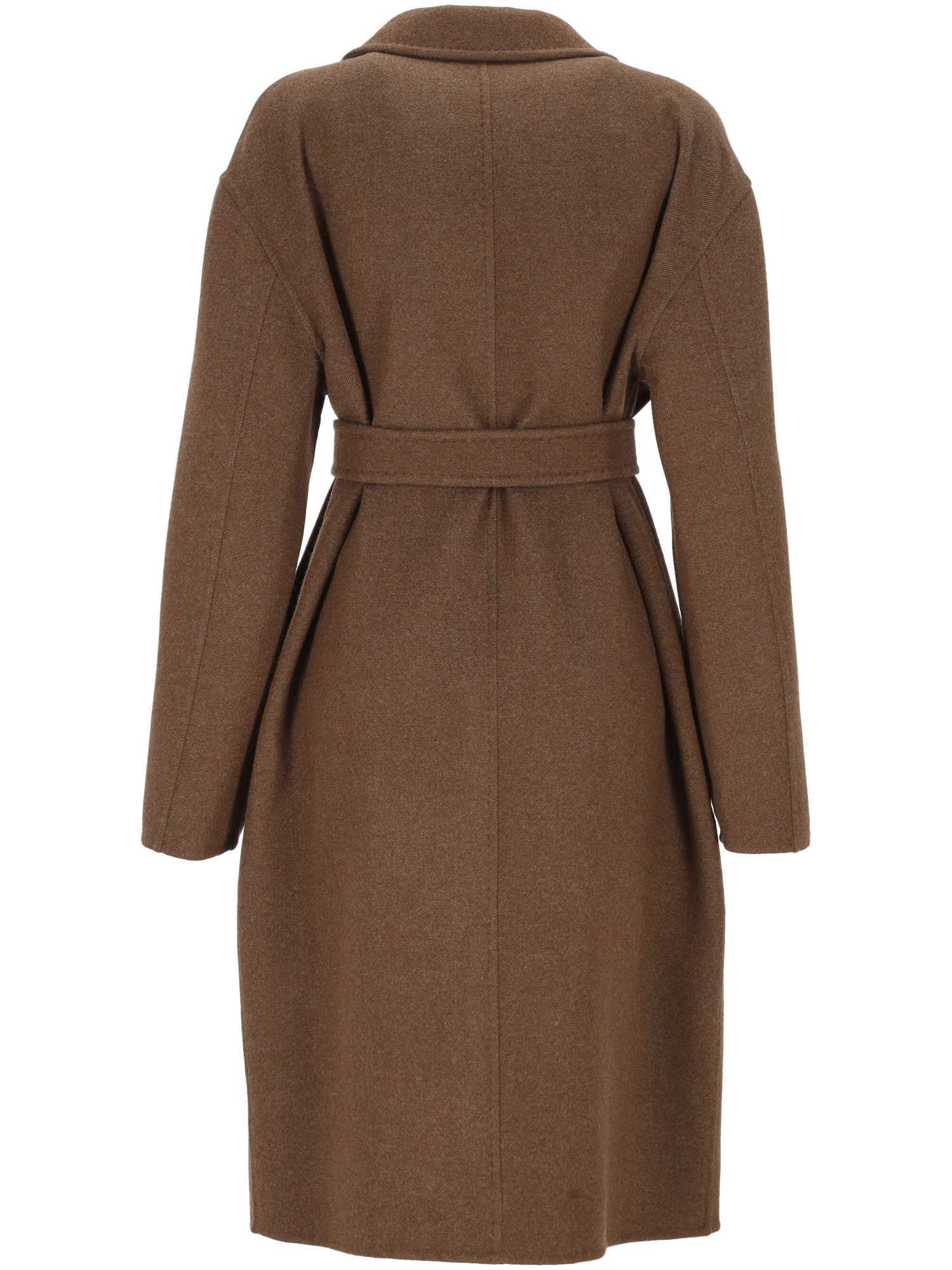 Max Mara Long-sleeved Coat In Brown