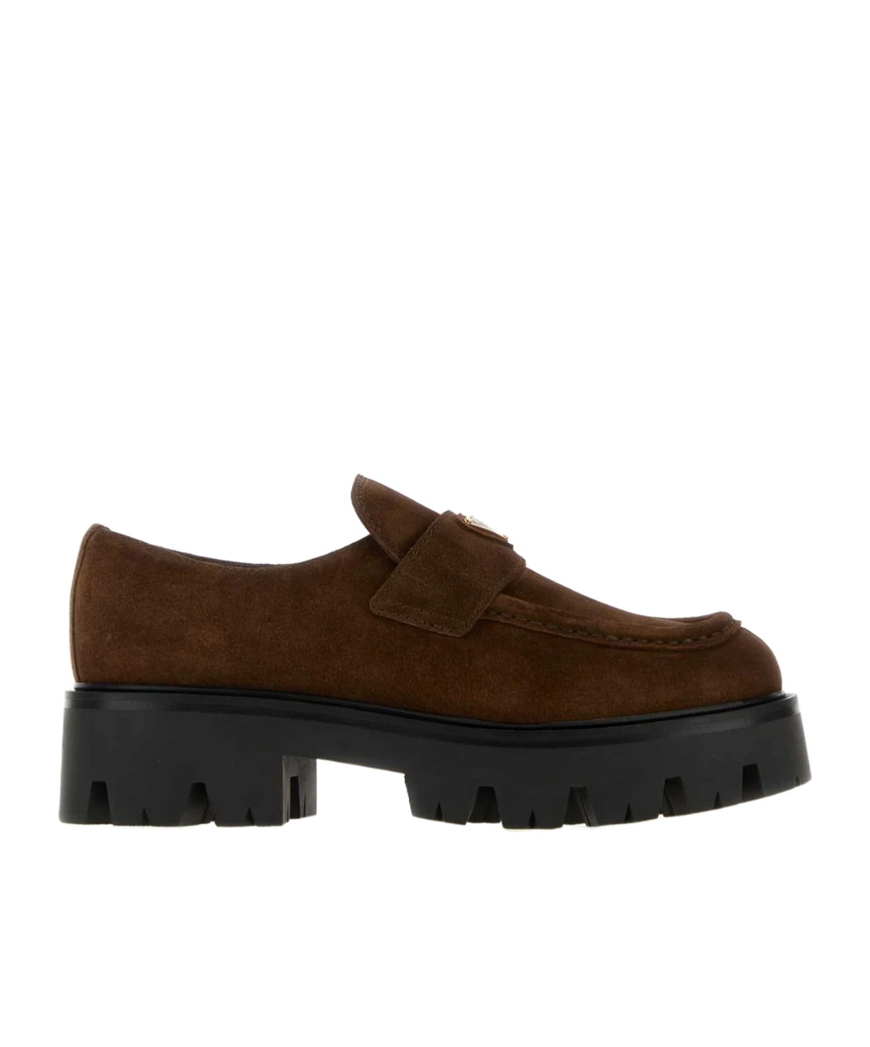 Prada Round-toe Loafers In Brown