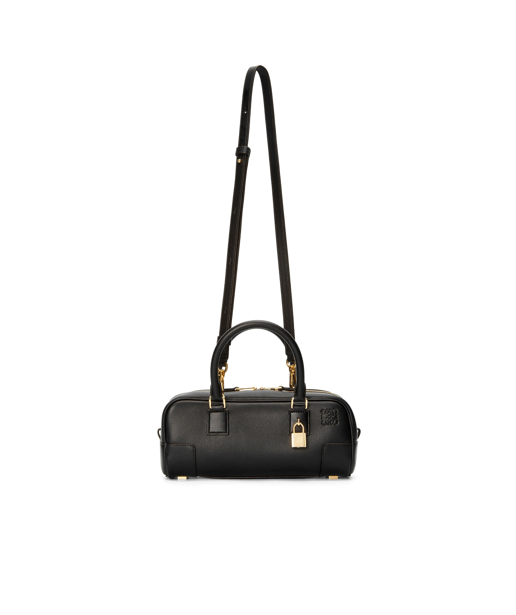 Loewe Mini Puzzle Leather Shoulder Bag In Black