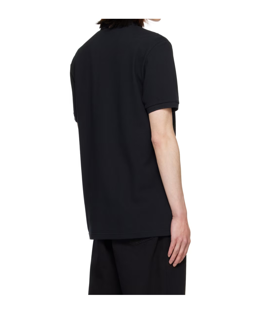 Moschino Drawn Teddy Bear Logo Polo Shirt In Black