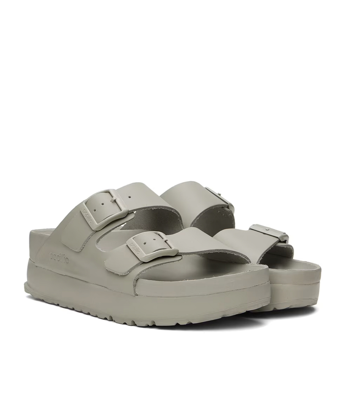 Shop Birkenstock Arizona Flex Platform Sandals In Gray