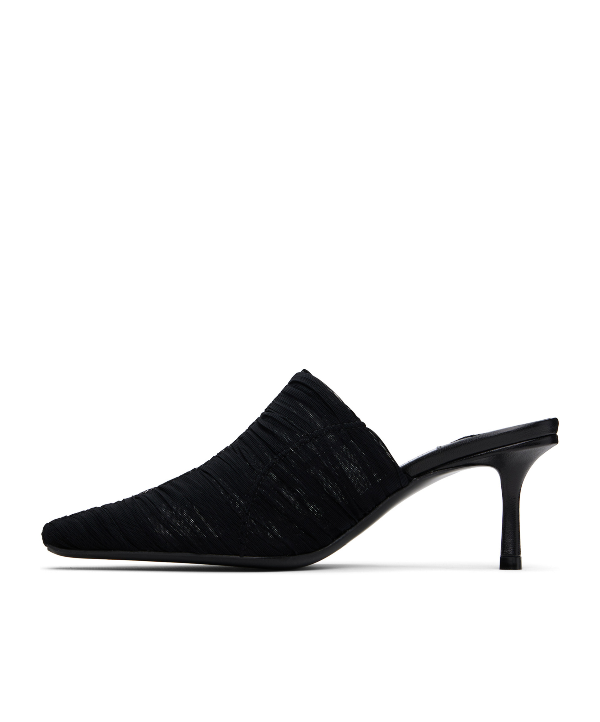 Jimmy Choo Draped Pointed Toe Stiletto Mules In Black