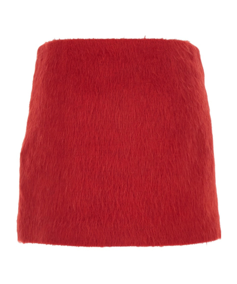 Msgm Zipper Skirt In Red