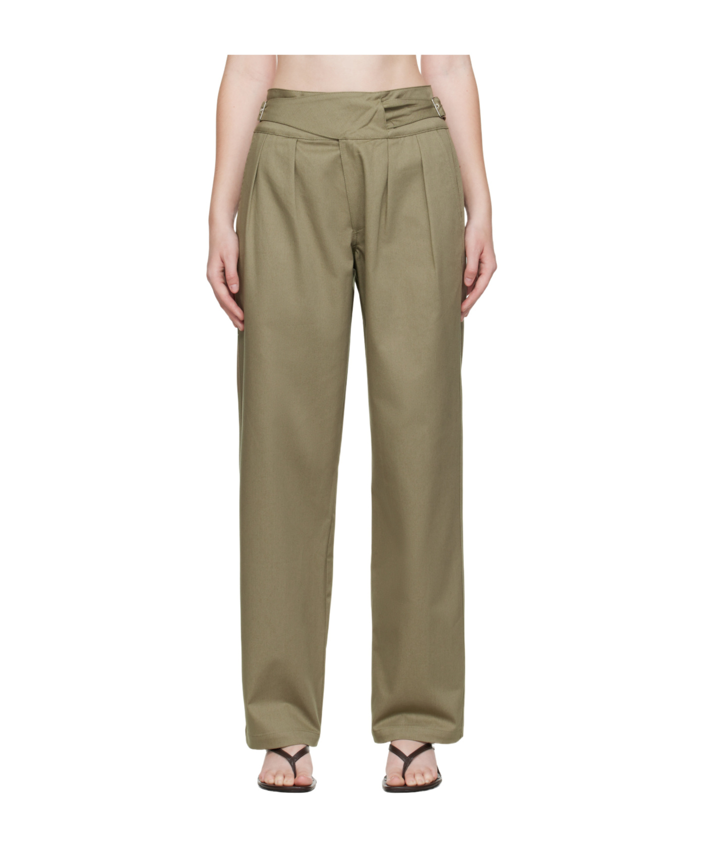 Gimaguas Khaki Martin Trousers In Green