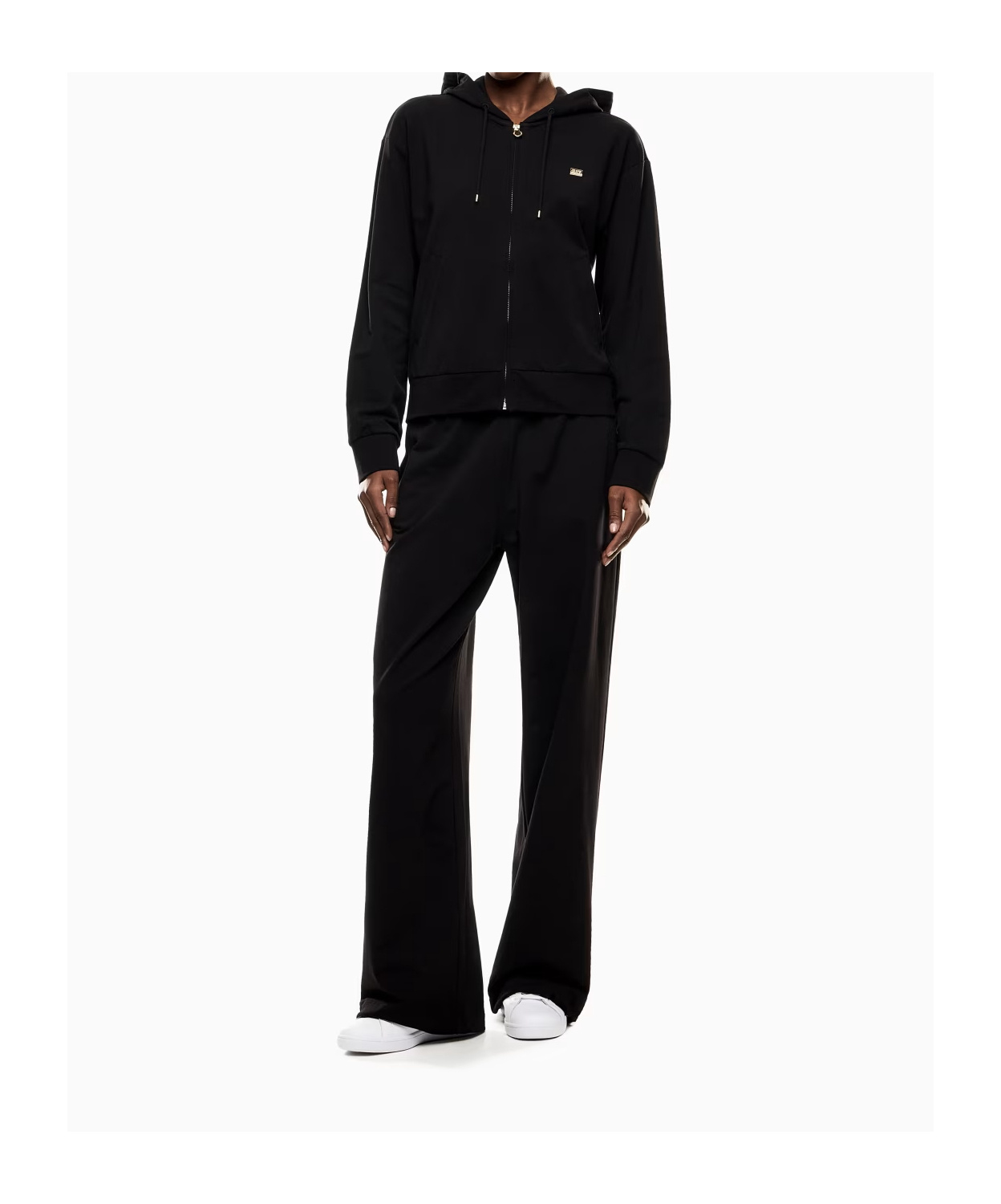Ea7 Emporio Armani Stretch Hooded Tracksuit Set In Black
