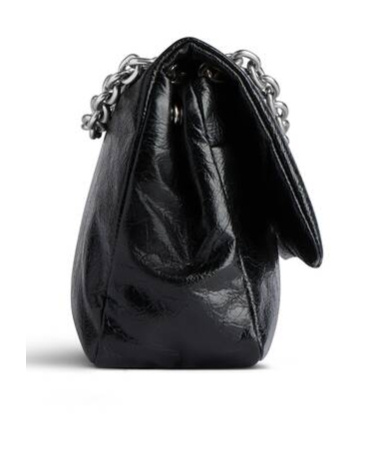 Balenciaga Monaco Mini Textured-leather Shoulder Bag In Black