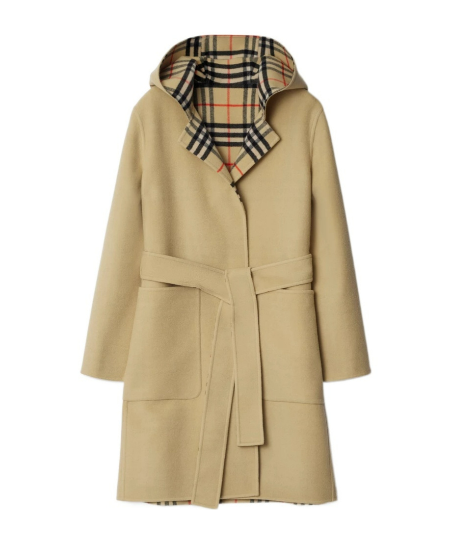 Burberry Mid-length Reversible Wool Car Coat In Nude