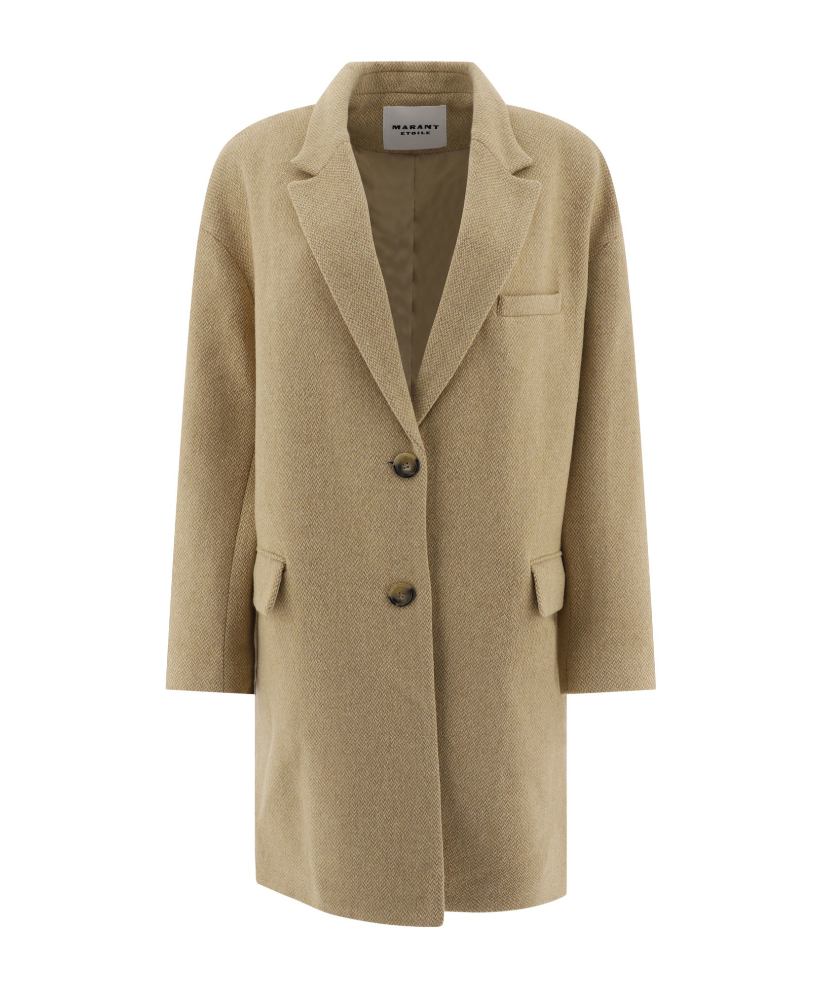 Isabel Marant Étoile Tailored Textured Fabric Coat With Back Vent In Nude
