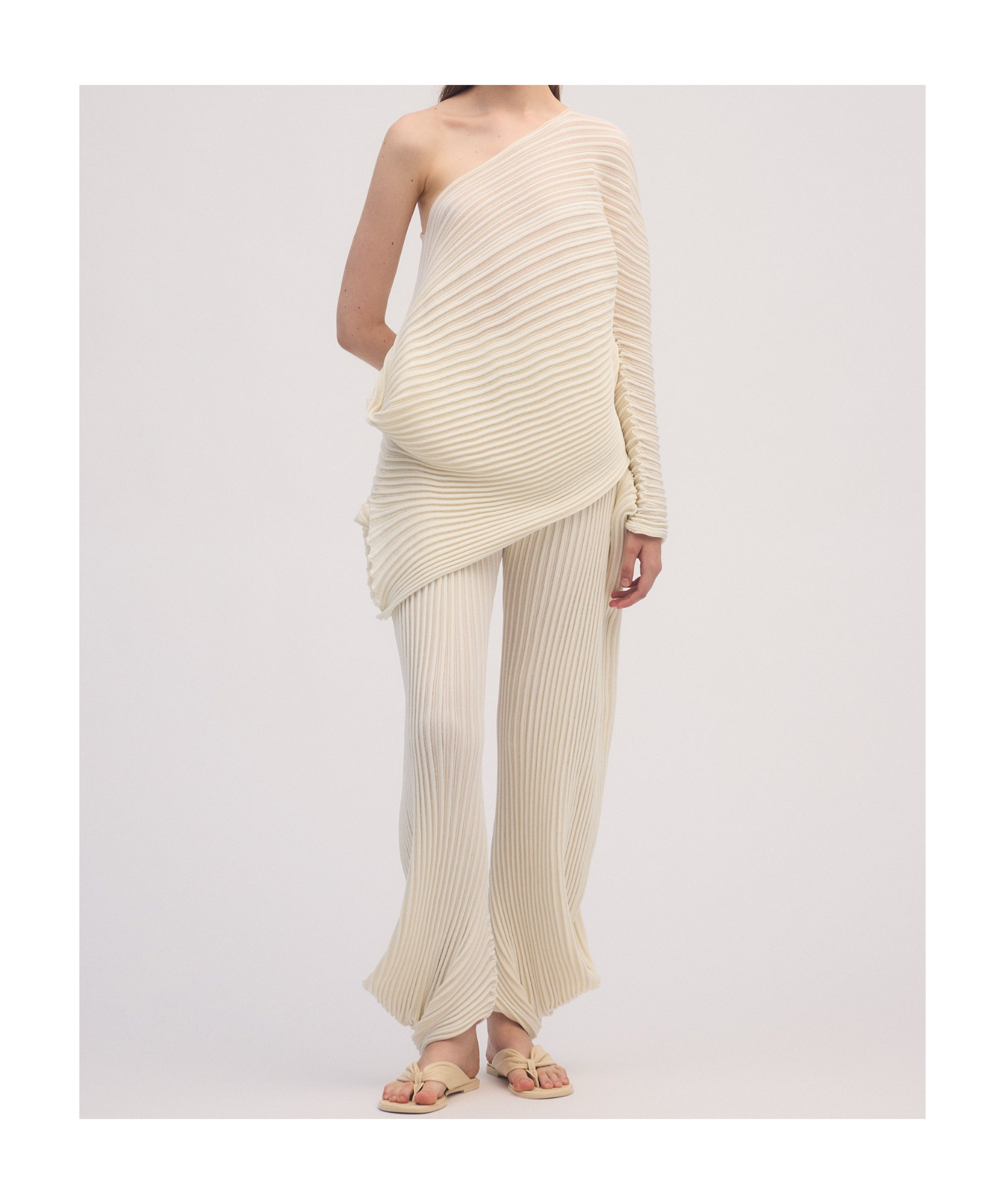 Issey Miyake Stream Top In White