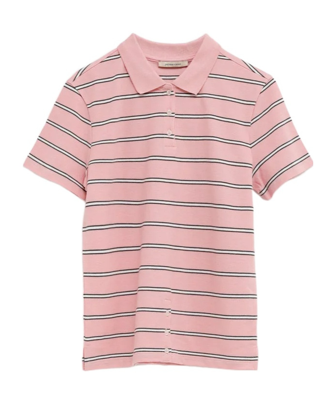 Paloma Wool Striped Button-down Polo Shirt In Pink