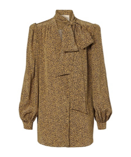 Valentino Leopard-print Silk Shirt In Brown