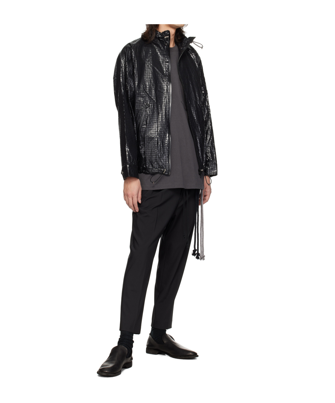 Song For The Mute Stand Collar Casual Jacket In Black