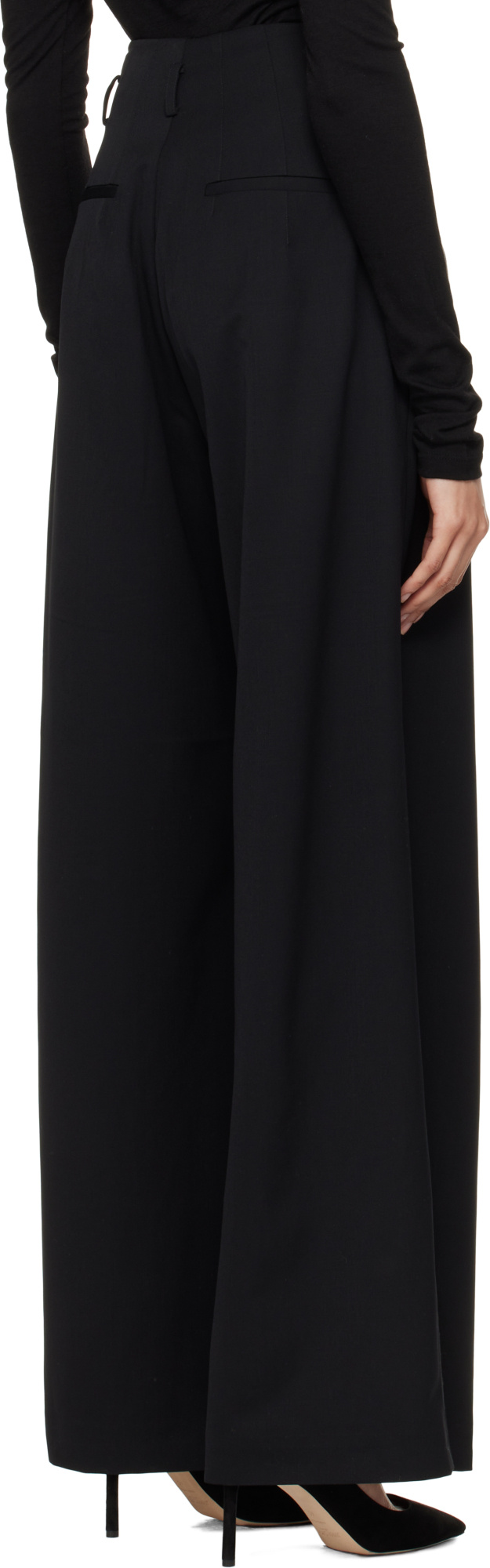 St Agni Tailored Linen Pants In Black