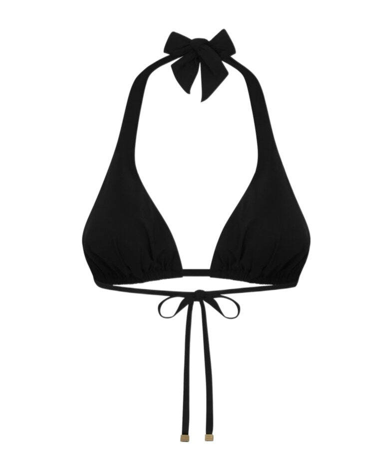 Dolce & Gabbana Padded Triangle Bikini Top In Black