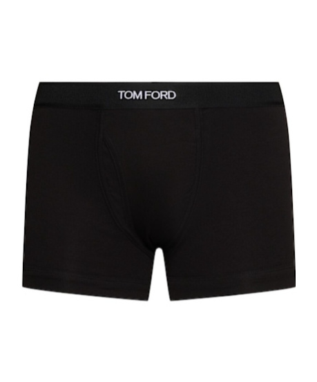 Tom Ford Pack Of 2 Logo Cotton Boxer Briefs In Black
