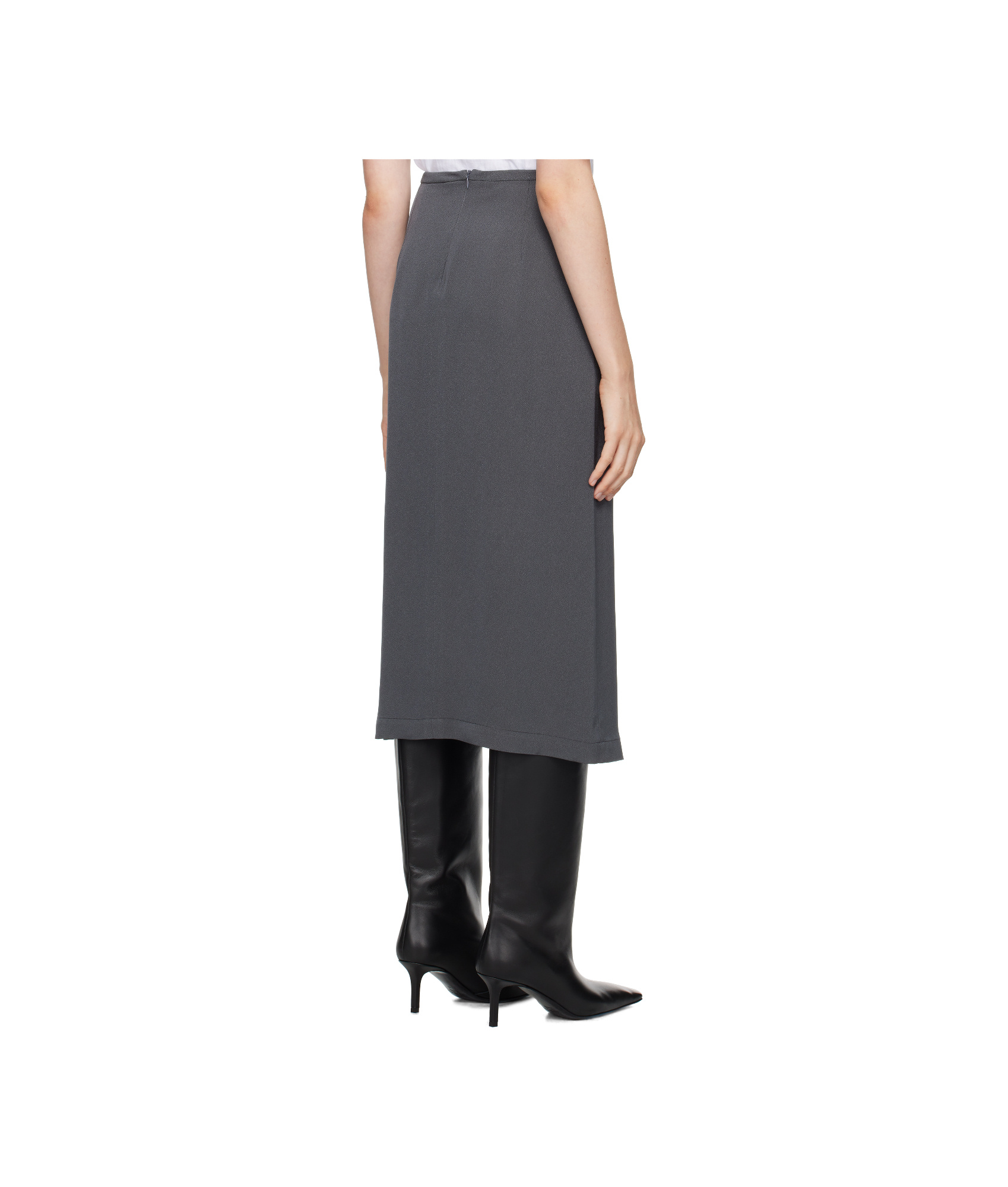 THE FRANKIE SHOP GRAY JUDY MIDI SKIRT 
