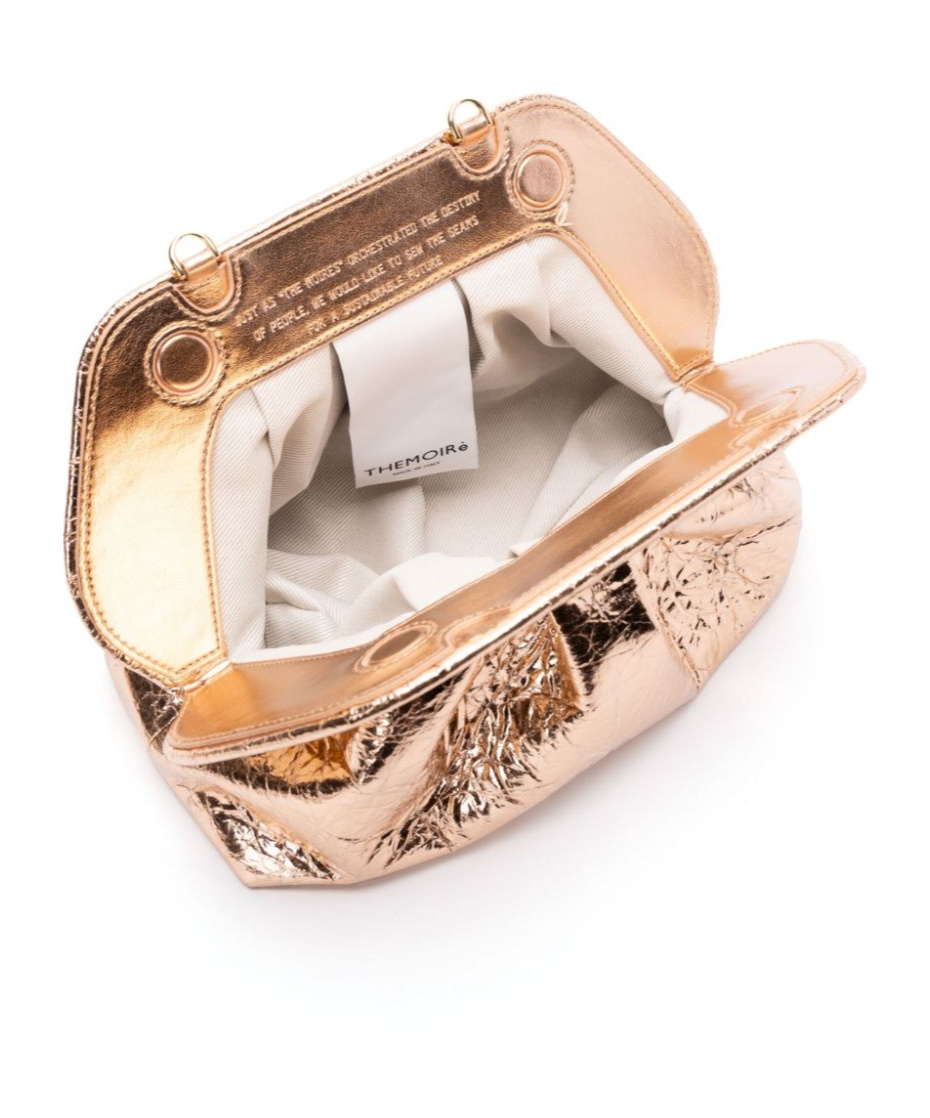 Themoirè Pineapple Cross Body Bag With Pleat Detailing In Nude