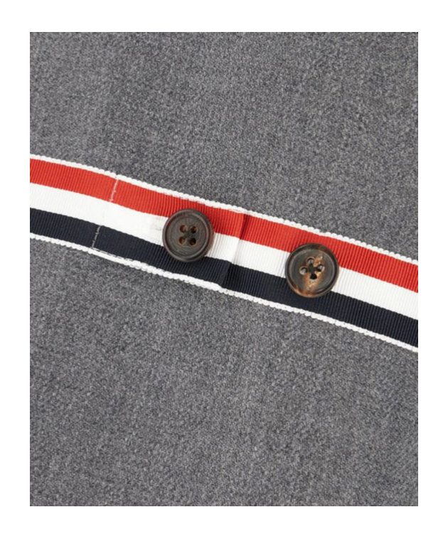 Thom Browne Rwb-stripe Twill Coat In Gray