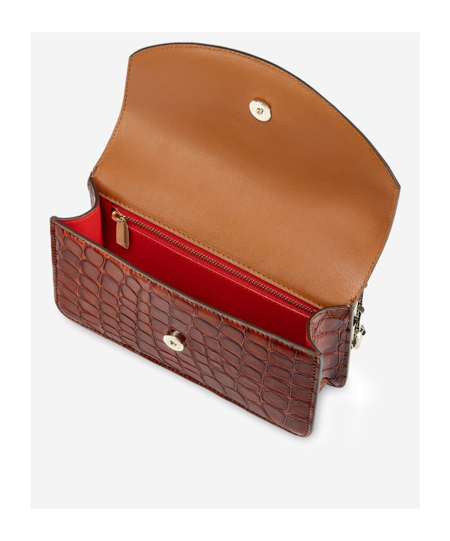 Christian Louboutin Loubi54 Chain Crossbody Small In Brown