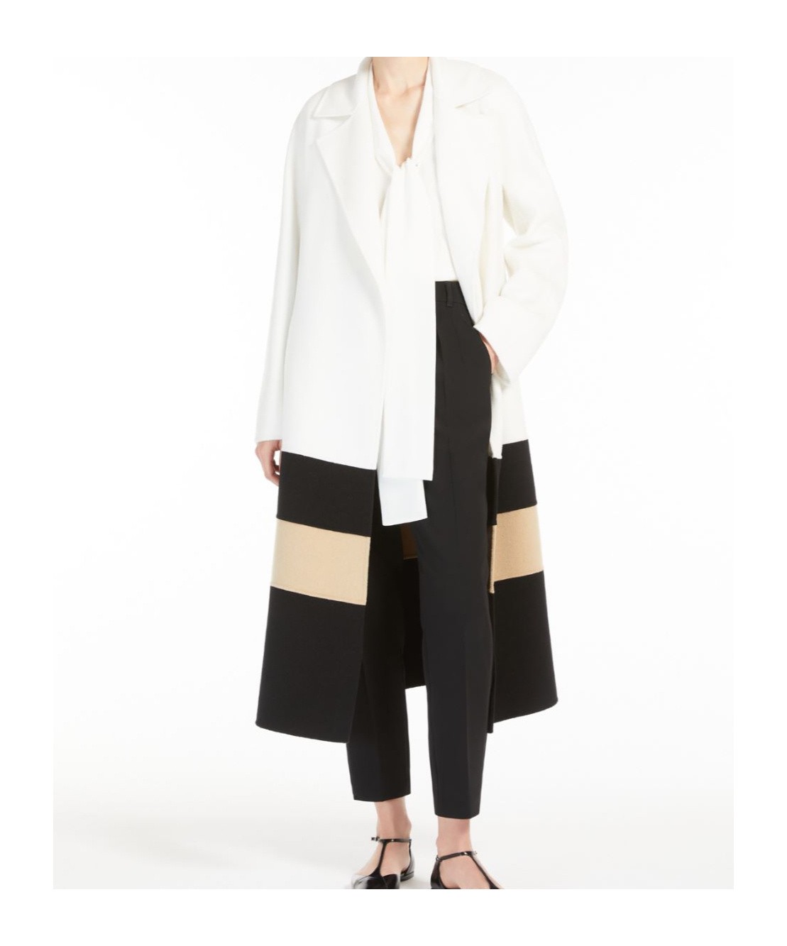 Max Mara Wool Robe Coat In White
