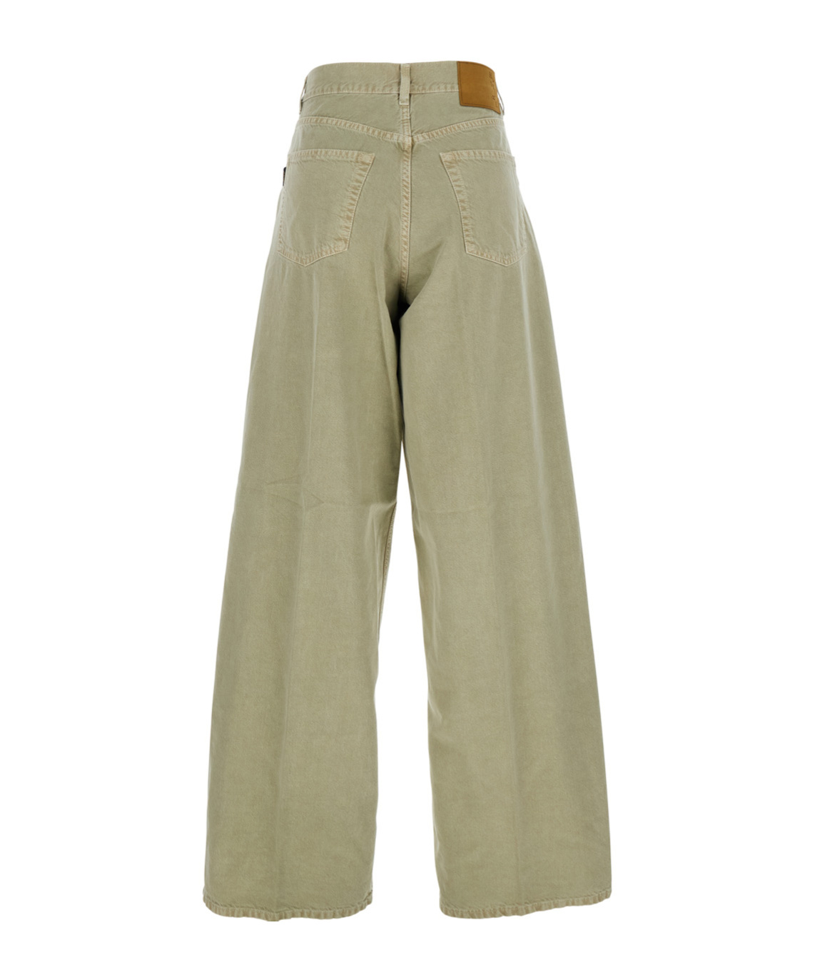 Haikure Bethany Green Jeans With Logo Patch On The Back In Cotton Twill Woman In Nude