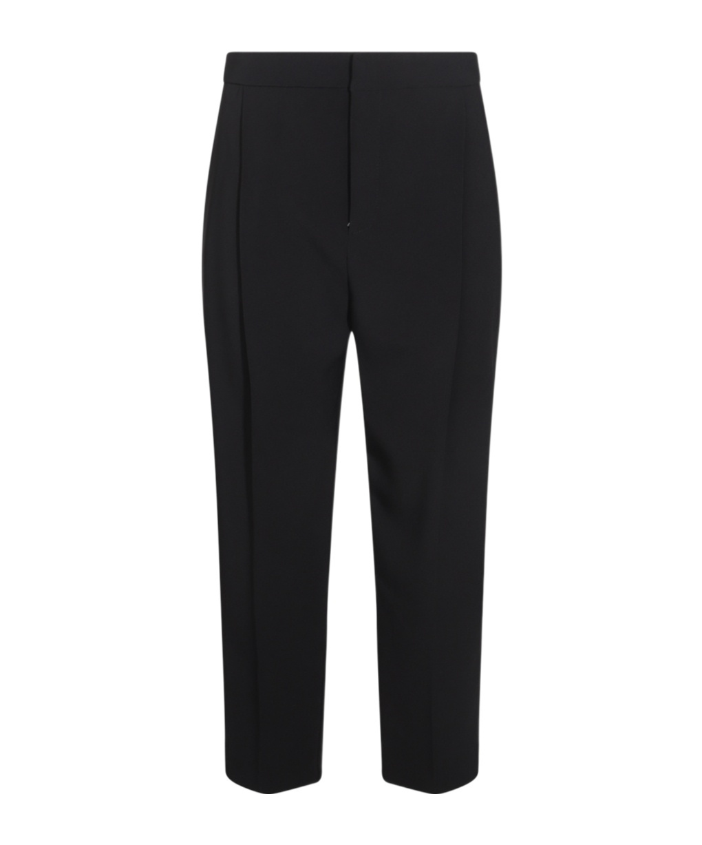 Elisabetta Franchi Wool Pleated Casual Pants In Black