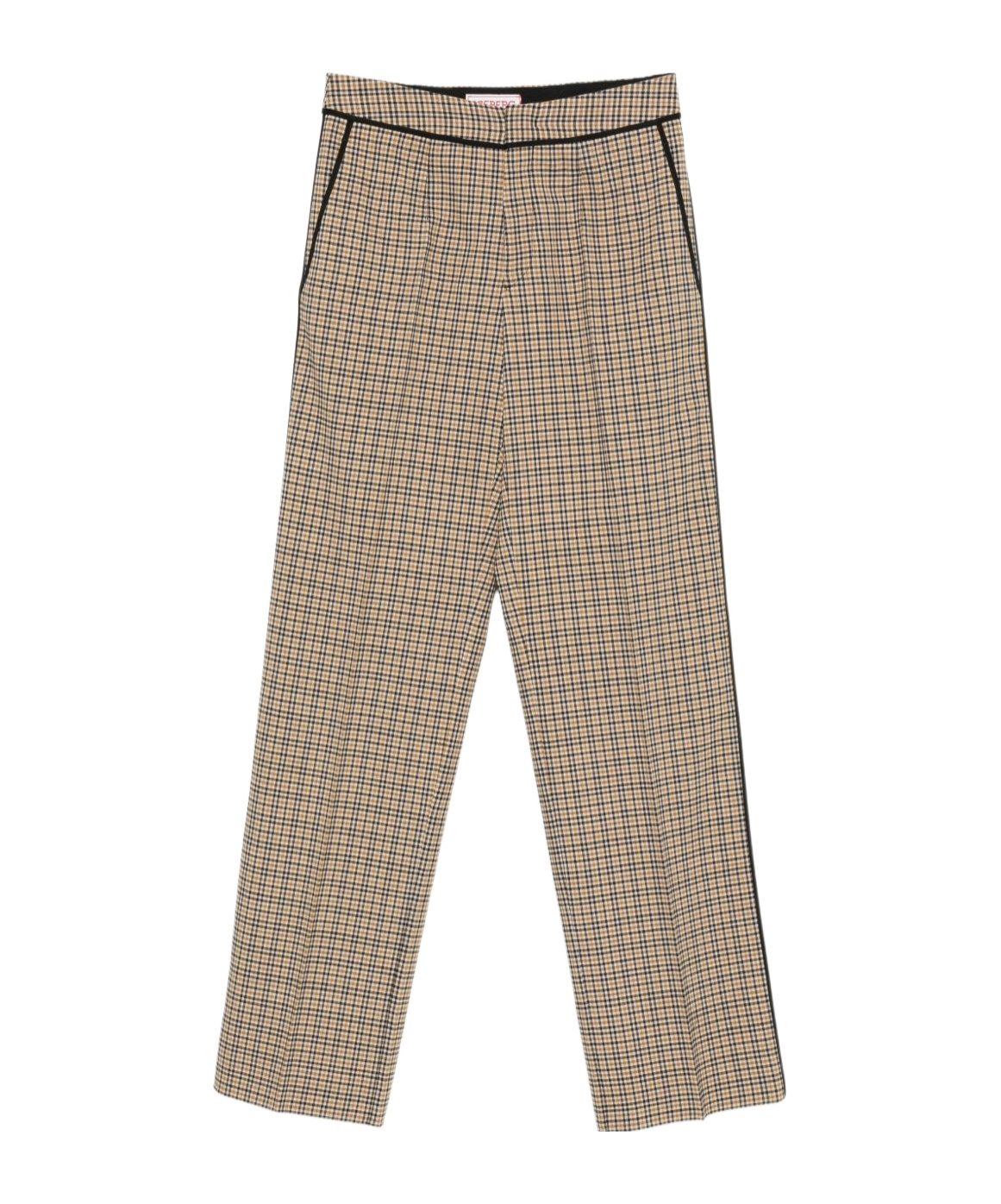 Iceberg Plaid Casual Pants In Brown