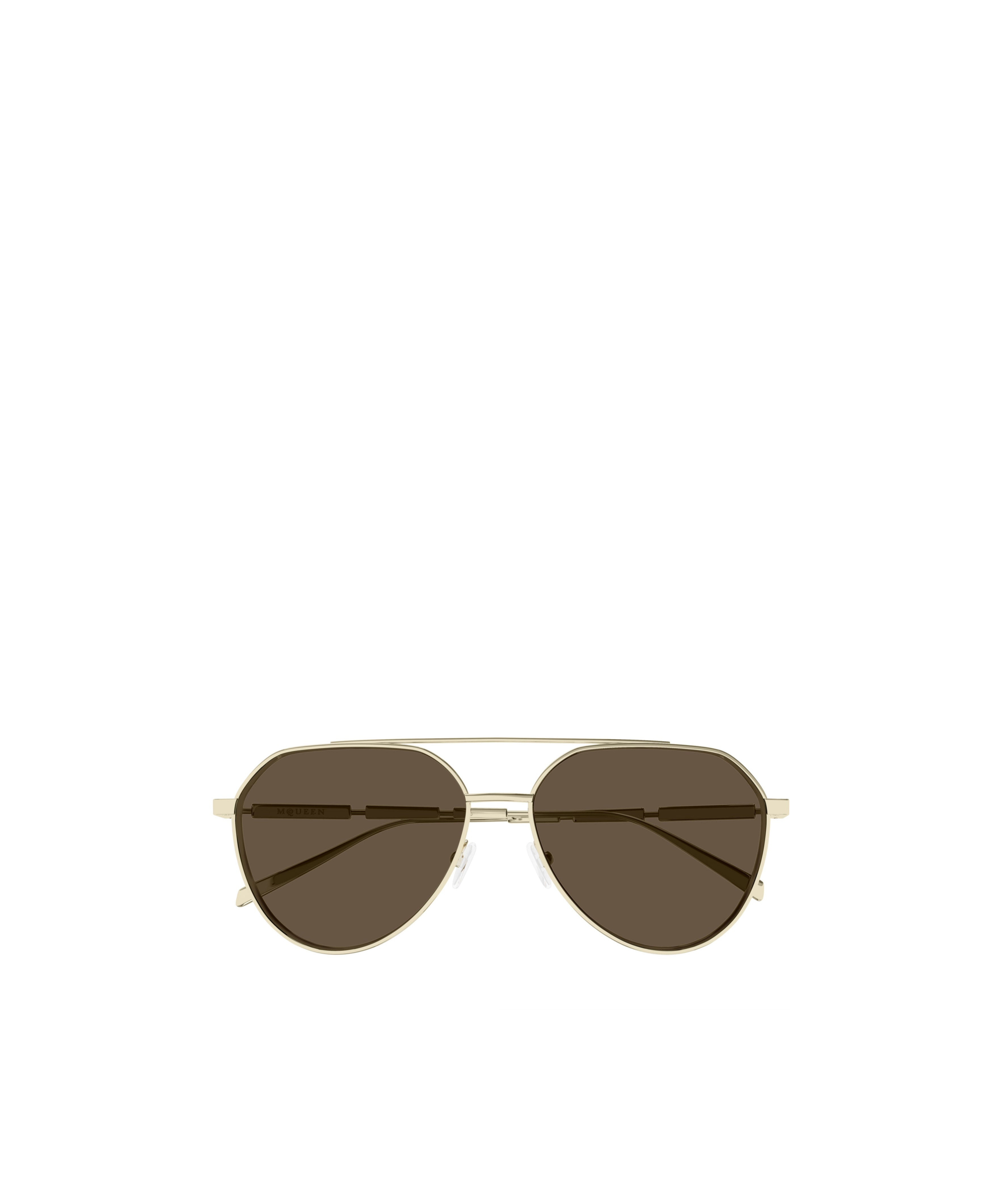 Alexander Mcqueen Geometric Frame Sunglasses In Brown
