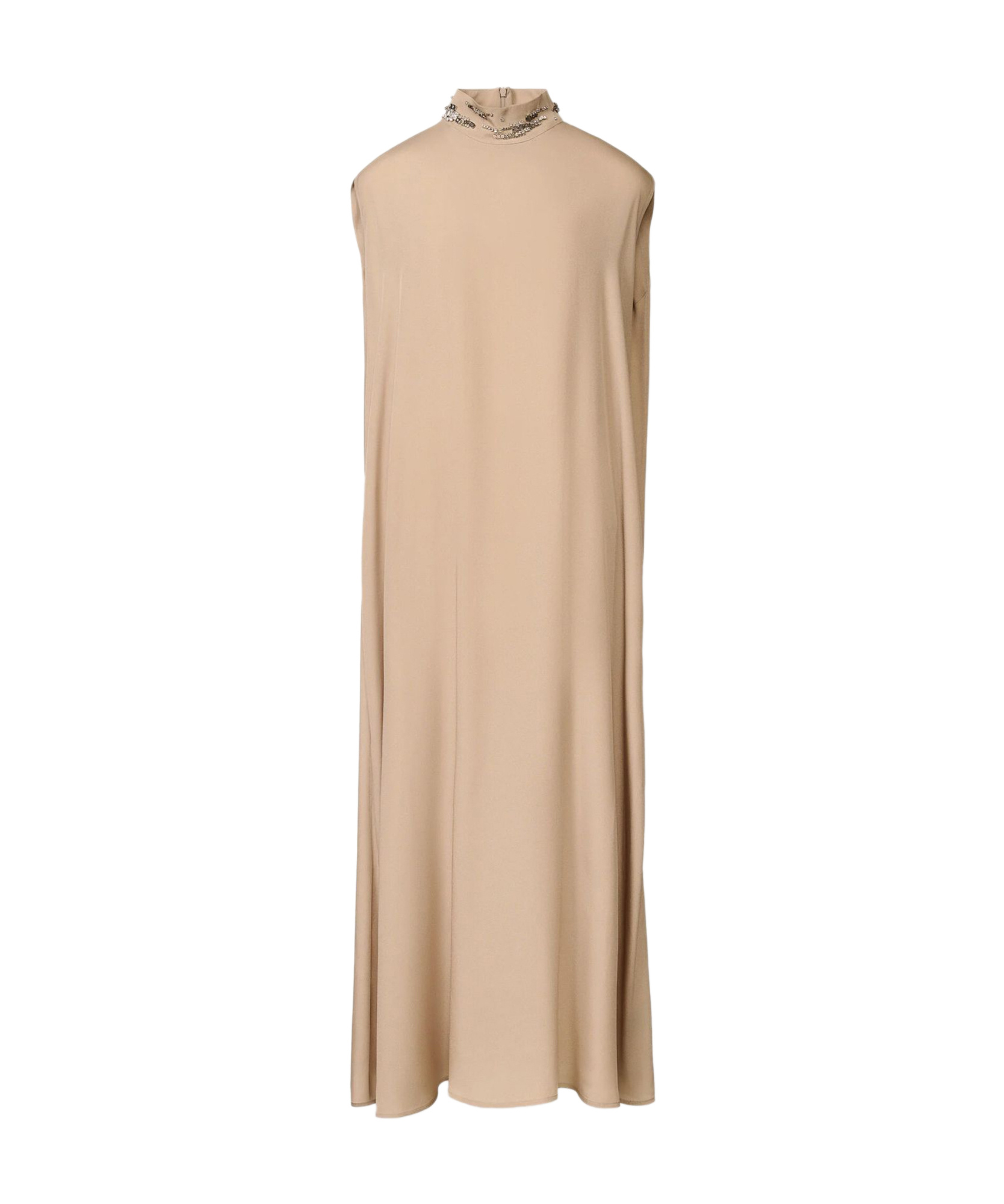 Fabiana Filippi Jewelled-embroidered Cape Maxi Dress In Neutral