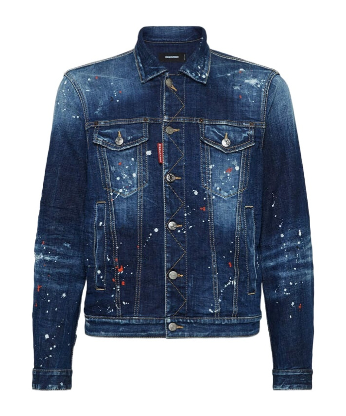 Dsquared2 Dan Jean Jacket With Destroyed Effect In Blue