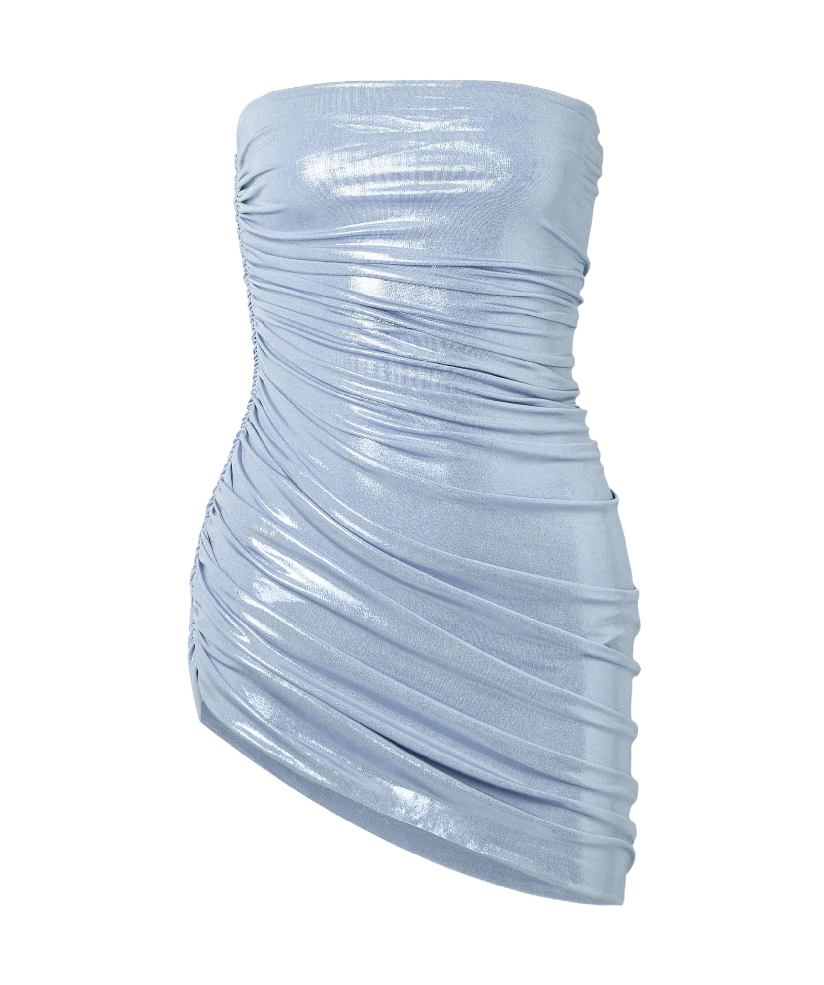 Norma Kamali Tube Top Dress In Blue