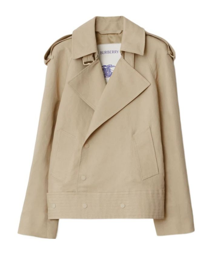 Burberry Canvas Trench Jacket In Nude