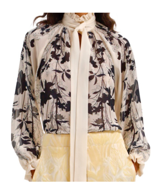 La Doublej Cerere Floral Silk Blouse