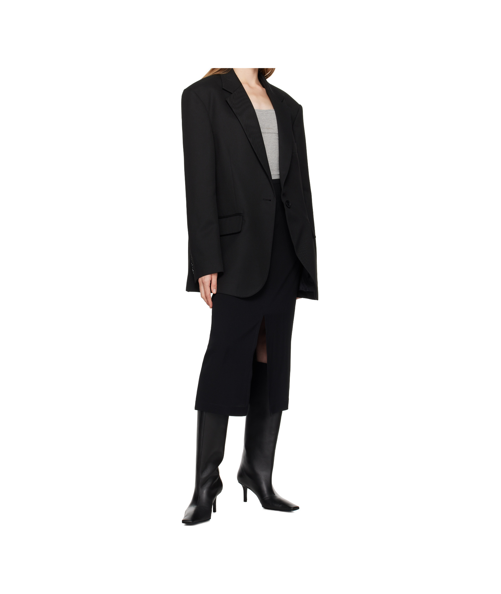 THE FRANKIE SHOP BLACK JUDY MIDI SKIRT