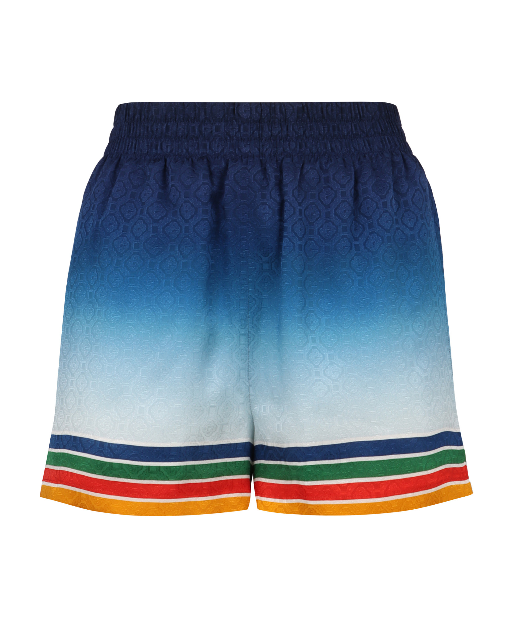 Casablanca Degrade Printed Silk Jacquard Pull-on Shorts In Blue
