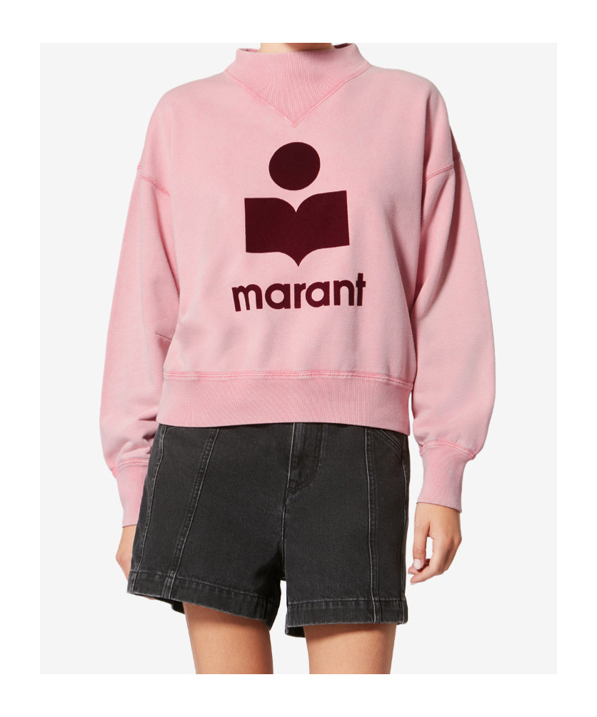 Isabel Marant Étoile Moby Knit Long Sleeve Crew Neck Top In Pink