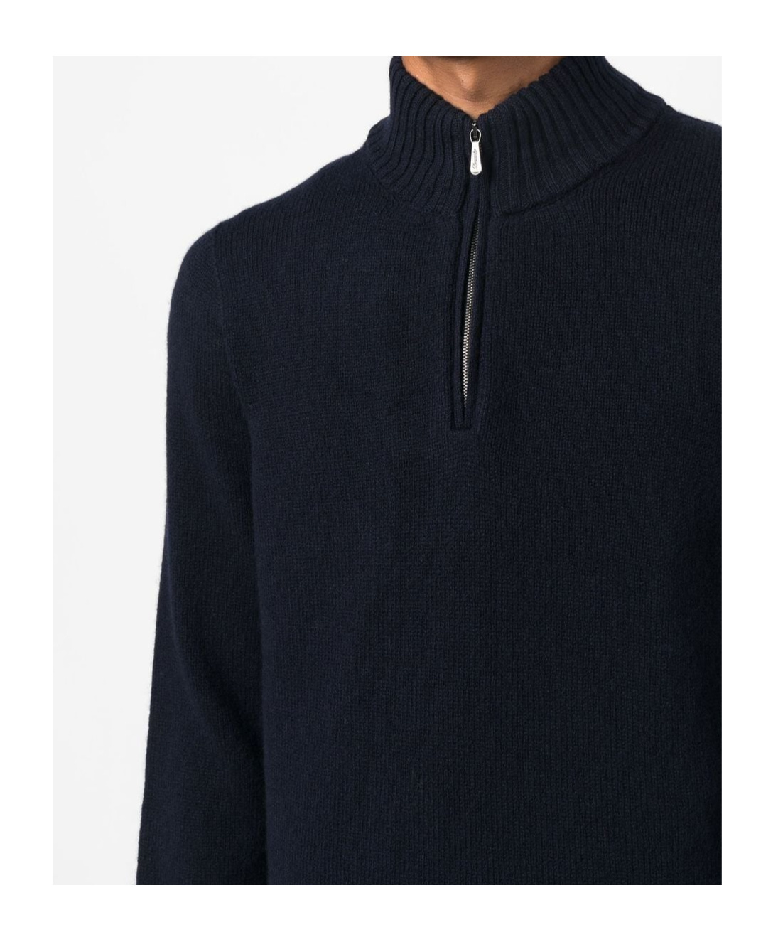Drumohr Zip-front Knitted Jumper In Black