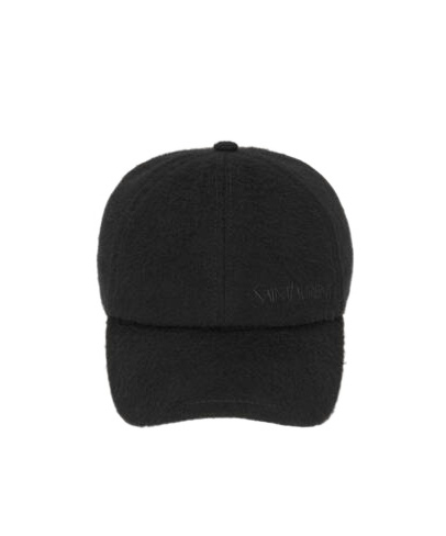 Saint Laurent Linen-blend Baseball Cap In Black