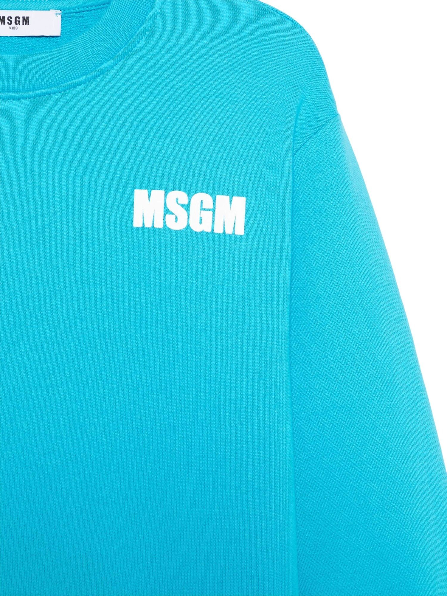 Msgm Logo-print Sweatshirt In Blue