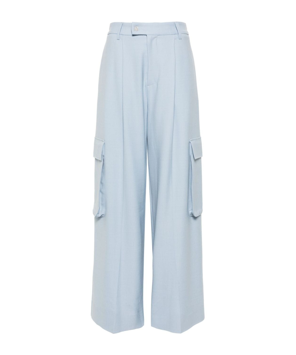Shop Amiri Pleated Wide-leg Cargo Pants In White
