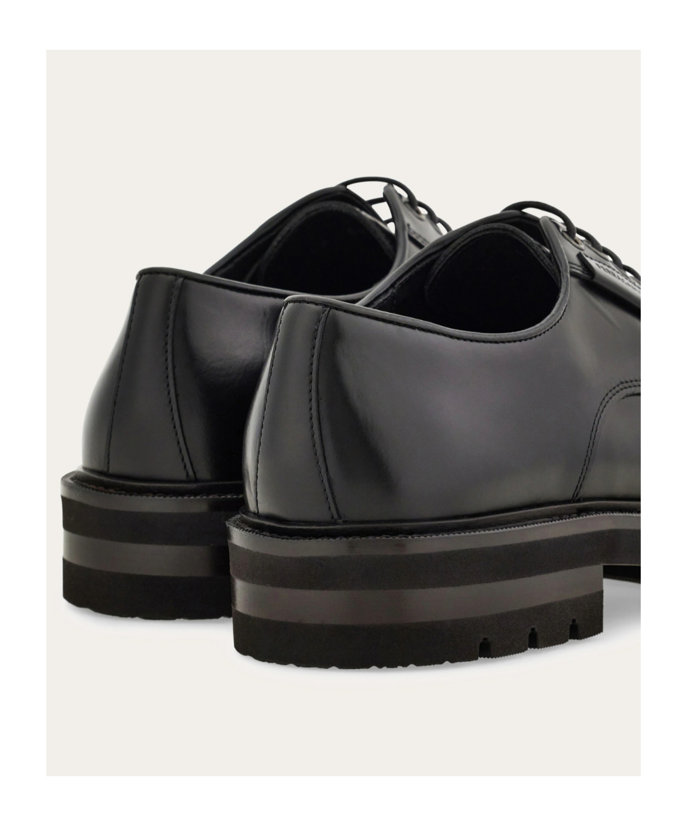 Ferragamo Derby Shoe In Black