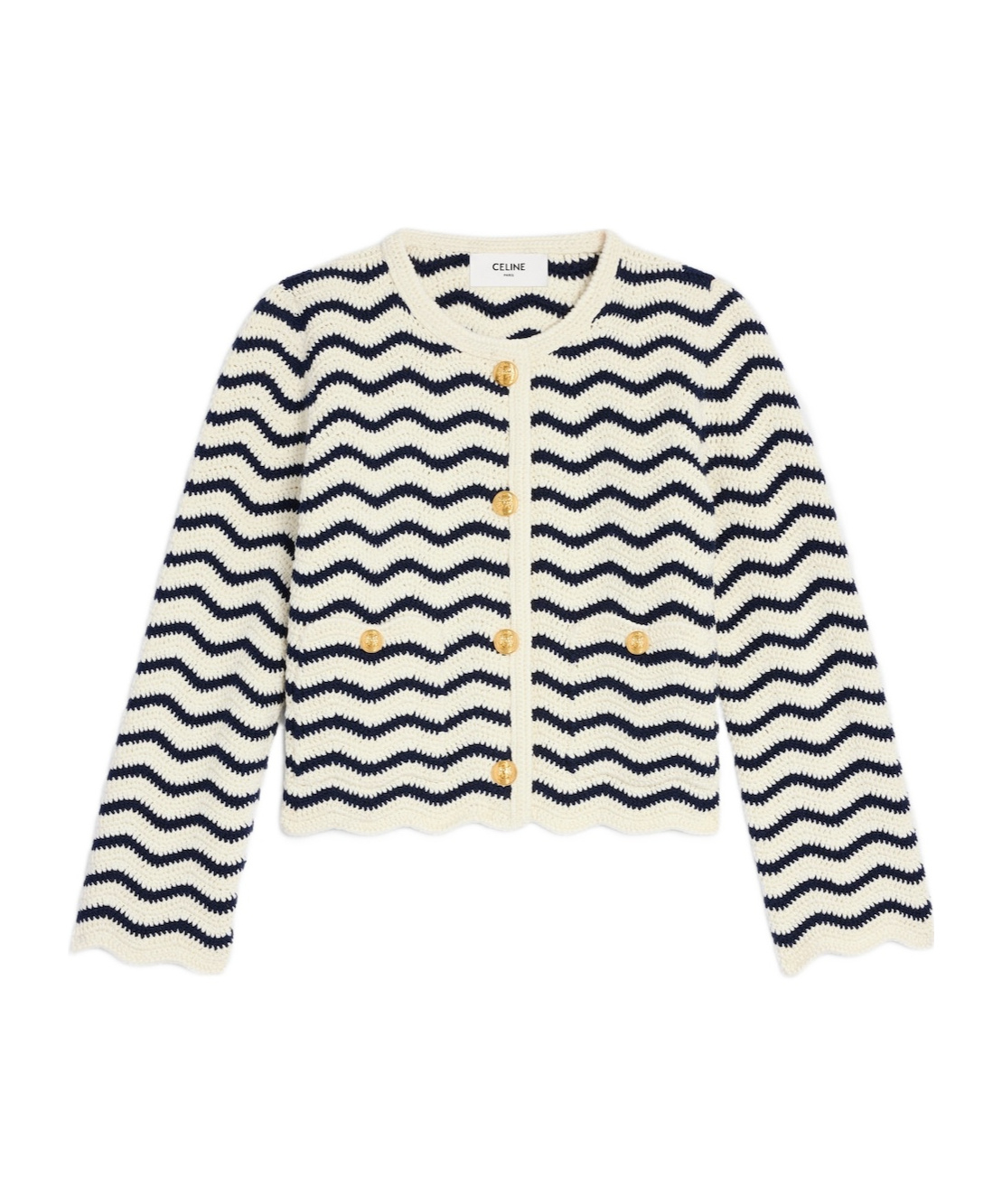 Celine Cardigan Jacket In Crochet Cotton In Multi