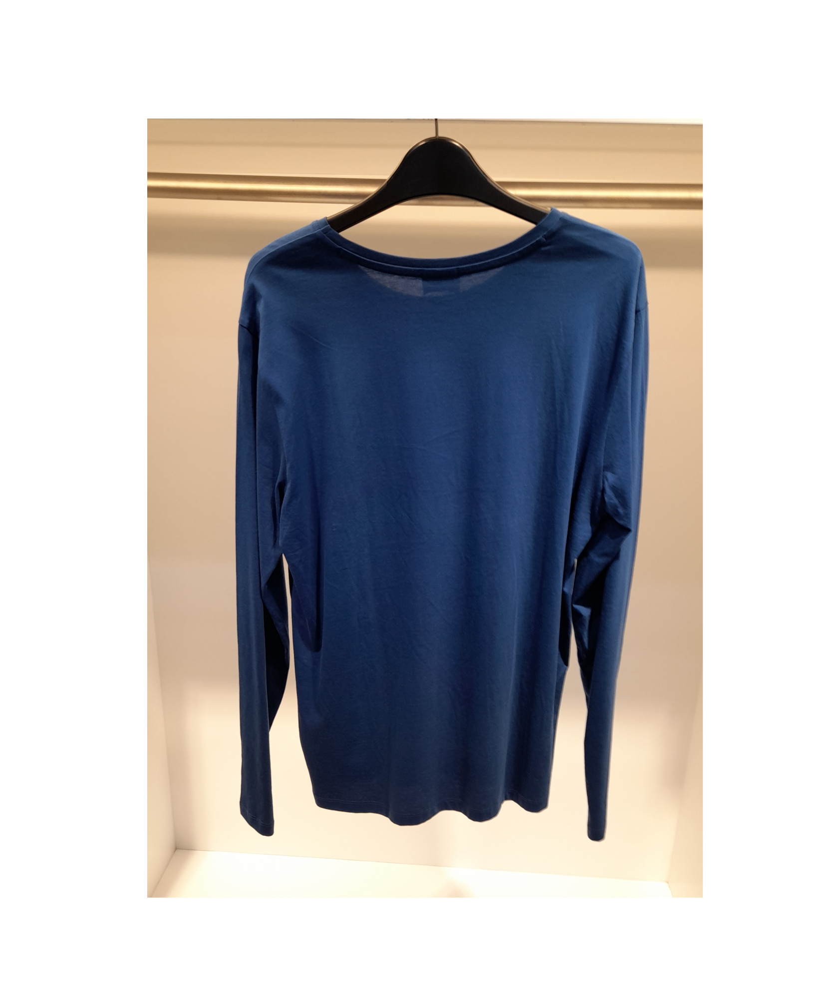 Hugo Boss Round Collar And Long-sleeved T-shirt In Blue