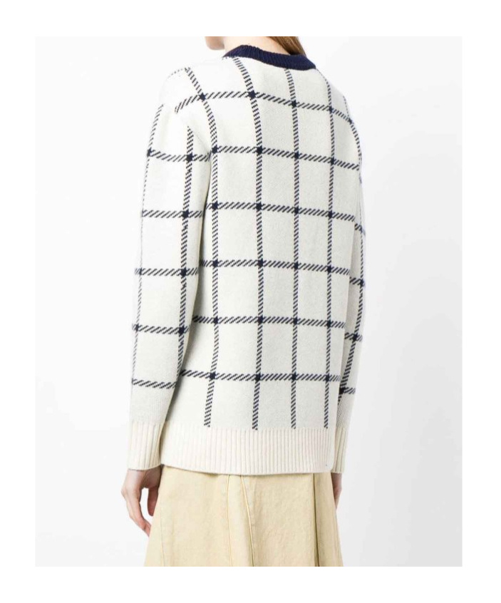 Jw Anderson Check-print Wool Jumper In White