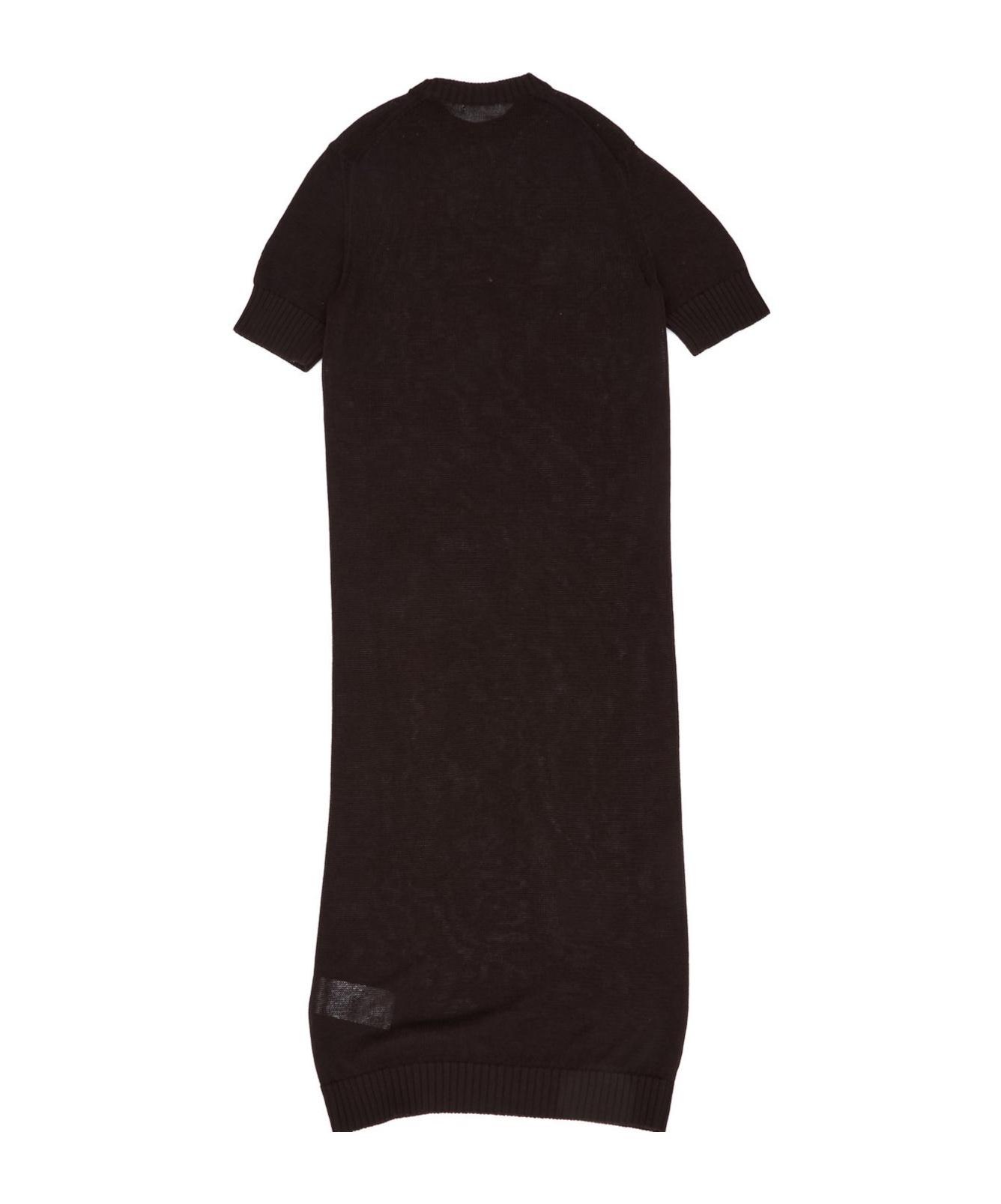 Jil Sander Crewneck Knitted Midi Dress In Brown